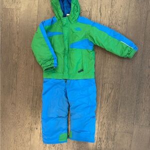 The North Face Kids Green and Blue Puffer Jacket